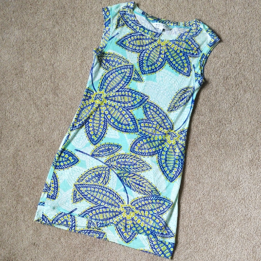 VGUC Trina Turk tropical print tank dress